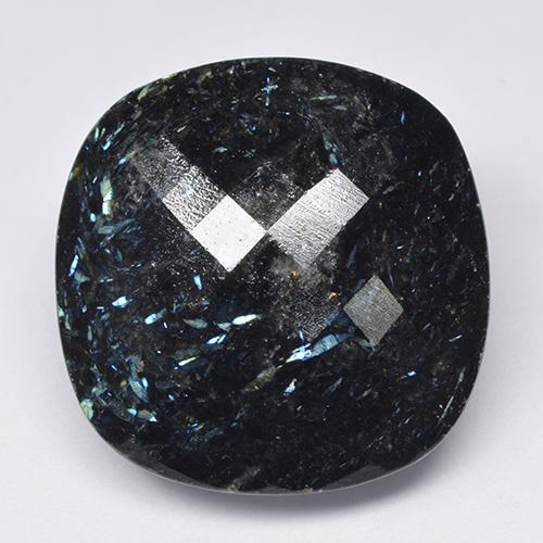 Nuummita Preto com brilho azul Natural 65,92ct, Almofada cortada, Opaco