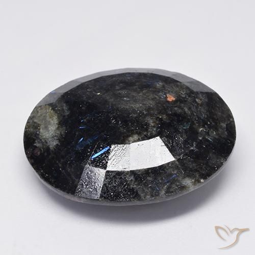 Nuummite Preto com brilho azul Natural 42.52ct, oval, Opaco