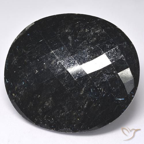 Nuummite Preto com brilho azul Natural 68.17ct, oval, Opaco
