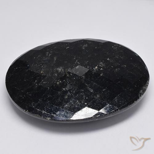 Nuummite Preto com brilho azul Natural 68.17ct, oval, Opaco