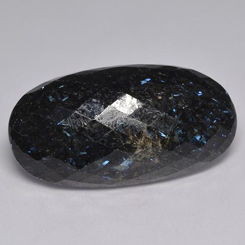 Nuummite Preto com brilho azul Natural 31.81ct, Corte Oval, Opaco