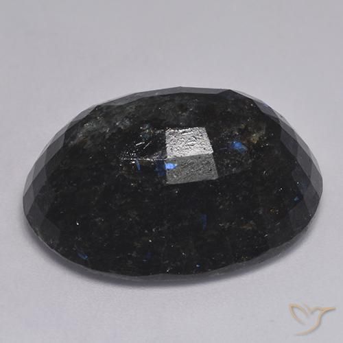 Nuummite Preto com brilho azul Natural 32.32ct, oval, Opaco