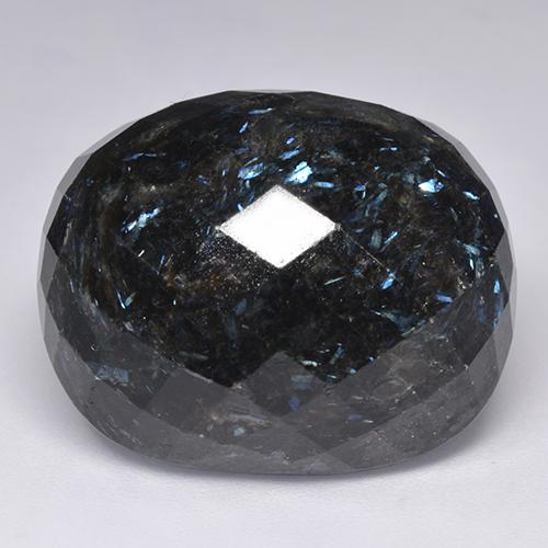 Nuummita preto natural 45,83ct, almofada cortada, opaco