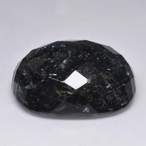 Nuummita preto natural 45,83ct, almofada cortada, opaco