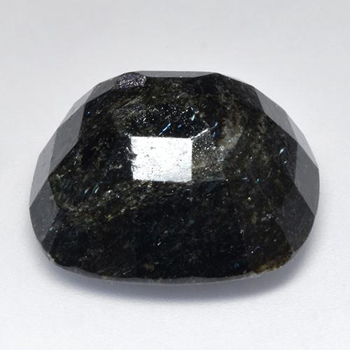 Nuummita preto natural 33,49ct, almofada cortada, opaco