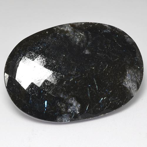 Nuummita preto natural 53,25ct, corte oval, opaco