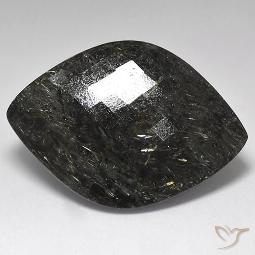 61.20ct Natural Preto com brilho azul Nuummite, Chique, Opaco