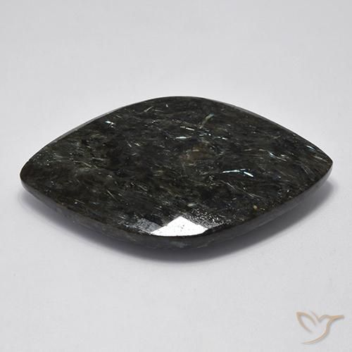 Nuummite Preto com brilho azul Natural 61.20ct, Chique, Opaco