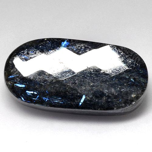 Nuummita preto natural 32,30ct, corte oval, opaco
