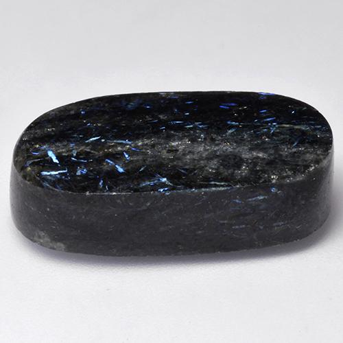 Nuummita preto natural 32,30ct, corte oval, opaco