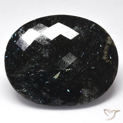 Nuummite Preto com brilho azul Natural 44.57ct, oval, Opaco