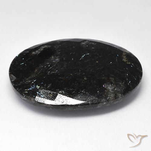 Nuummite Preto com brilho azul Natural 44.57ct, oval, Opaco