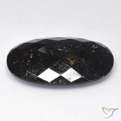 Nuummite Preto com brilho azul Natural 26.97ct, oval, Opaco