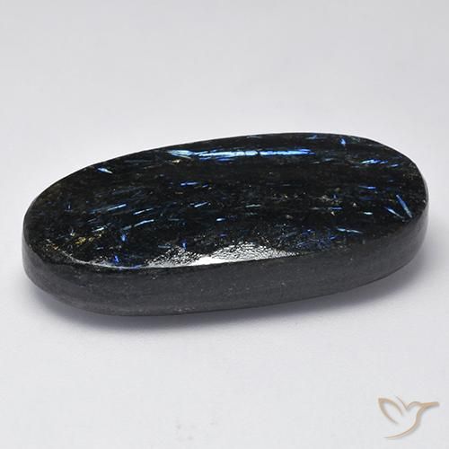 Nuummite Preto com brilho azul Natural 44.38ct, oval, Opaco