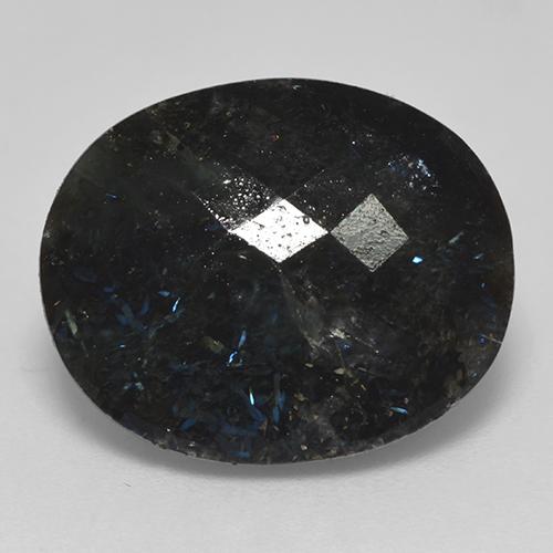 Nuummita preto natural 14,99ct, corte oval, opaco