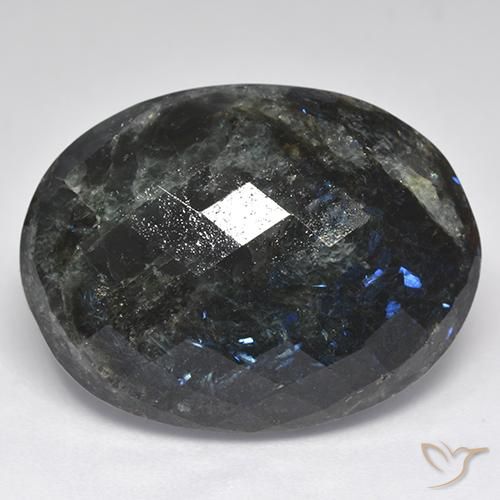 Nuummite Preto com brilho azul Natural 29.47ct, oval, Opaco