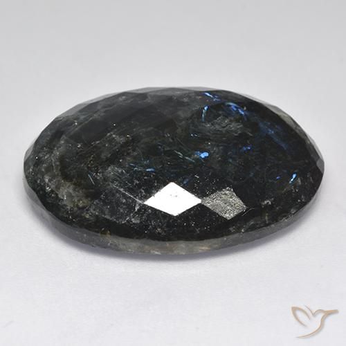 Nuummite Preto com brilho azul Natural 29.47ct, oval, Opaco