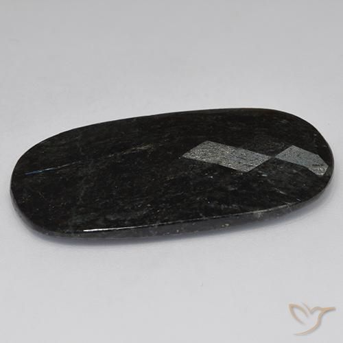 Nuummite Preto com brilho azul Natural 27.33ct, Almofada, Opaco