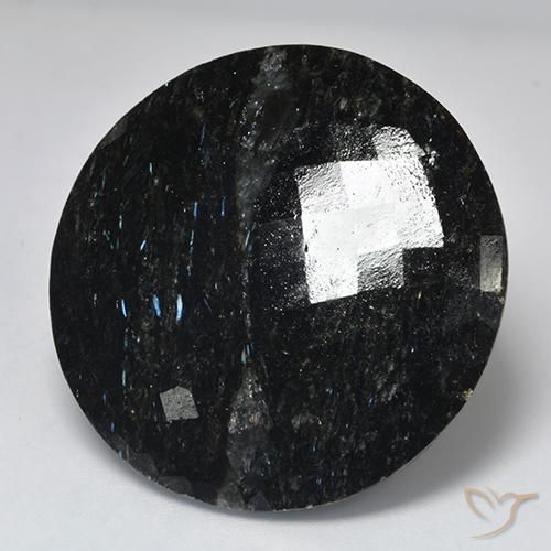 Nuummite Preto com brilho azul Natural 50.90ct, Redondo, Opaco