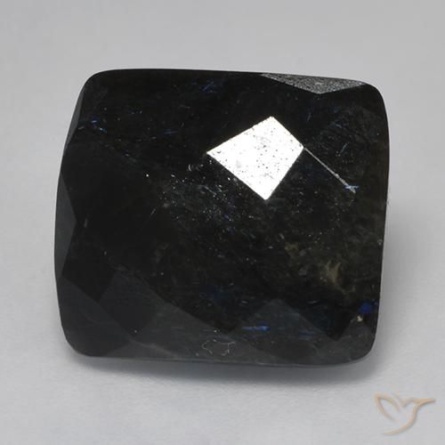 Nuummite Preto com brilho azul Natural 14.54ct, Almofada, Opaco