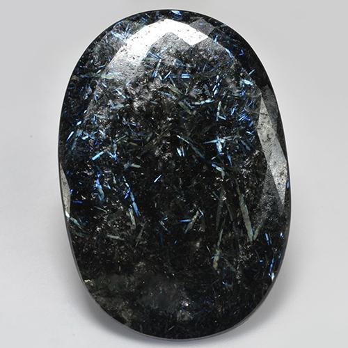 Nuummita preto natural 48,65ct, corte oval, opaco