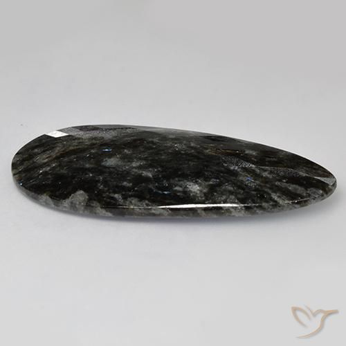 Nuummite Preto com brilho azul Natural 35.82ct, Formato de pêra, Opaco