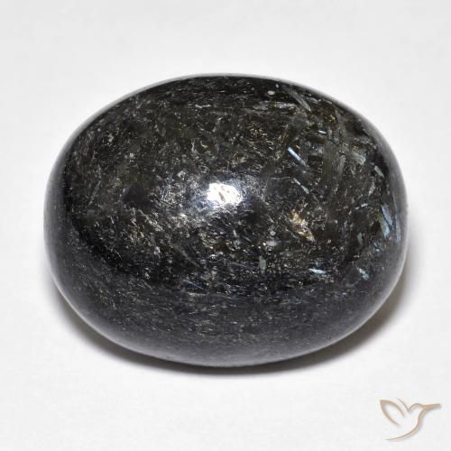 29.00ct Natural Preto Nuummite, oval, Opaco