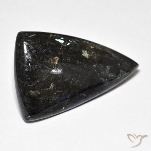 11.28ct Natural Preto Nuummite, Trilhão, Opaco