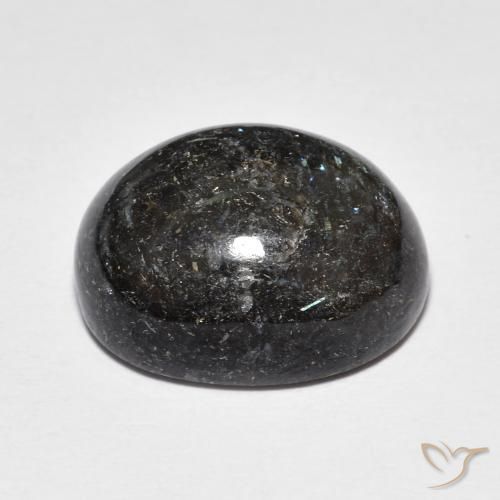 Nuummite Preto com brilho azul Natural 14.14ct, oval, Opaco