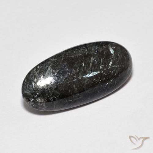 Nuummite Preto com brilho azul Natural 7.87ct, oval, Opaco