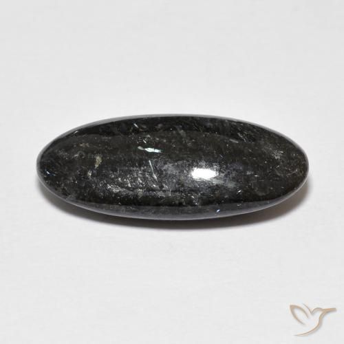 Nuummite Preto com brilho azul Natural 7.87ct, oval, Opaco