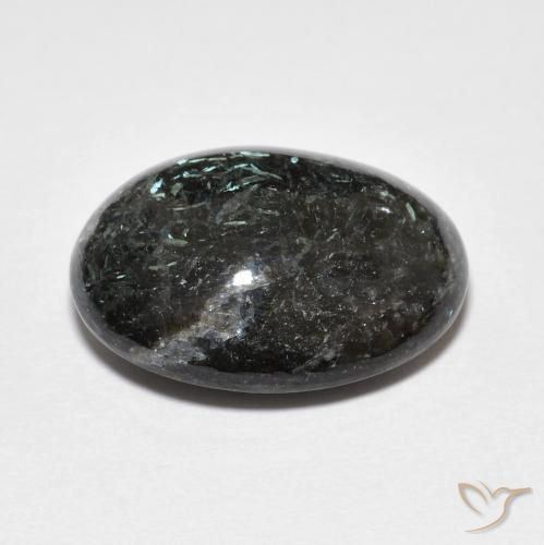 Nuummite Preto com brilho azul Natural 13.71ct, oval, Opaco