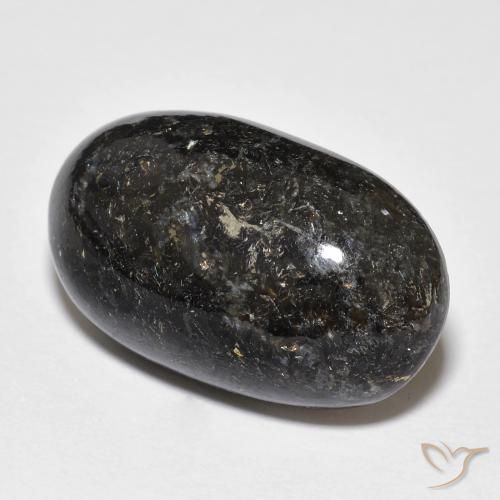 23.04ct Natural Preto com brilho azul Nuummite, oval, Opaco