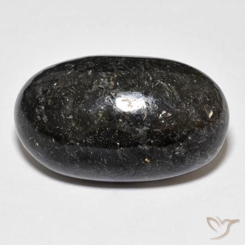 Nuummite Preto com brilho azul Natural 23.04ct, oval, Opaco