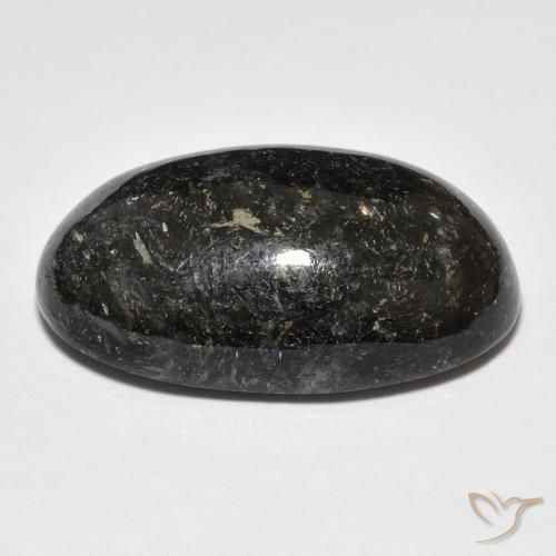 Nuummite Preto com brilho azul Natural 23.04ct, oval, Opaco