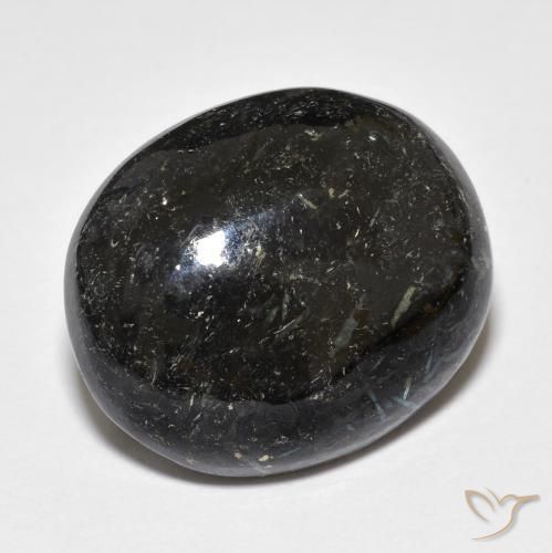 Nuummite Preto com brilho azul Natural 23.53ct, oval, Opaco