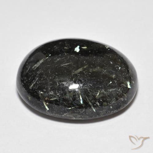 Nuummite Preto com brilho azul Natural 23.53ct, oval, Opaco
