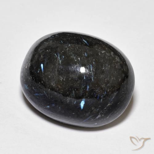 Nuummite Preto com brilho azul Natural 22.55ct, oval, Opaco