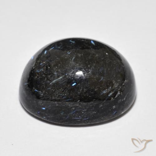 Nuummite Preto com brilho azul Natural 22.55ct, oval, Opaco
