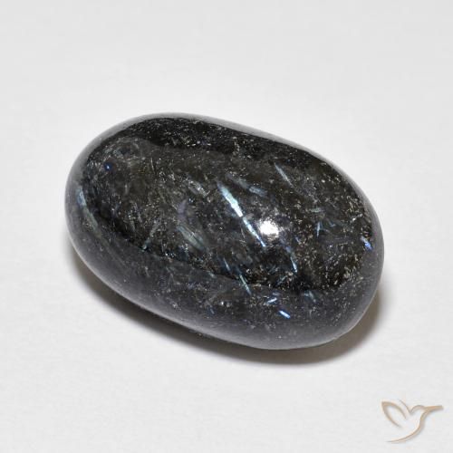 Nuummite Preto com brilho azul Natural 14.96ct, oval, Opaco