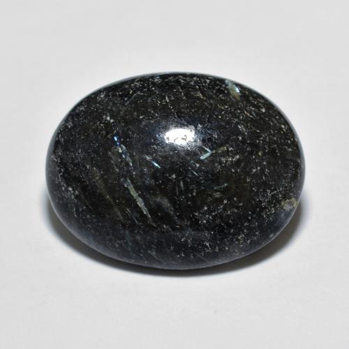 Nuummite Preto com brilho azul Natural 10.56ct, Corte Oval, Opaco