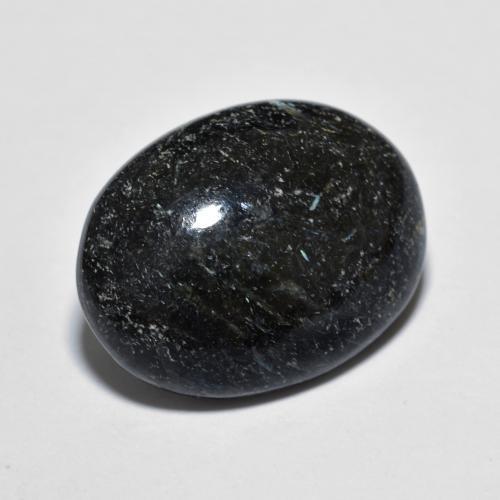 Nuummite Preto com brilho azul Natural 10.56ct, Corte Oval, Opaco
