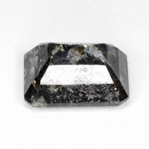 Nuummite Preto com brilho azul Natural 6.77ct, Corte Esmeralda, Opaco