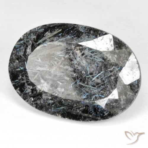 Nuummite Preto com brilho azul Natural 27.22ct, oval, Opaco