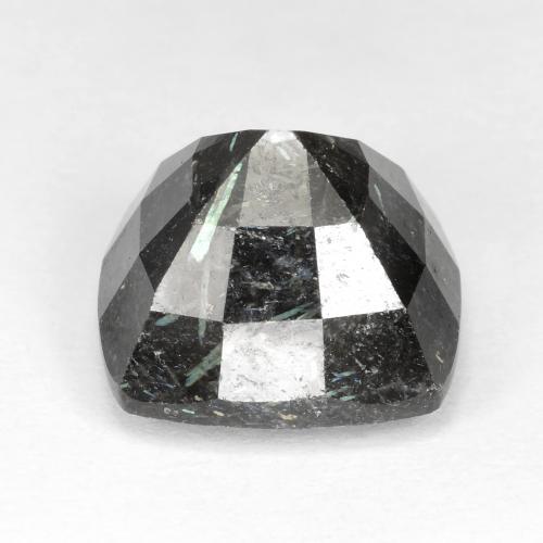 Nuummita preto natural 12,07ct, almofada cortada, opaco