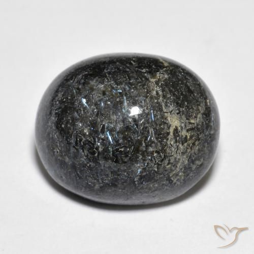 14.55ct Natural Preto com brilho azul Nuummite, oval, Opaco