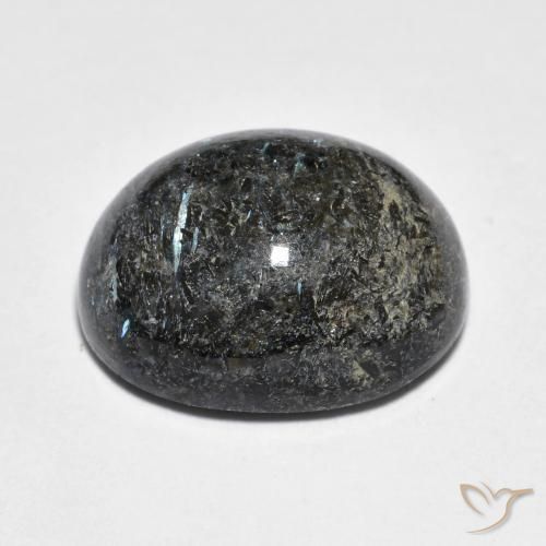 Nuummite Preto com brilho azul Natural 14.55ct, oval, Opaco