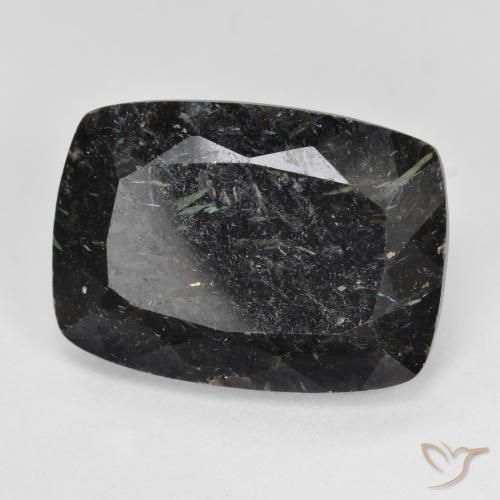 Nuummite Preto com brilho azul Natural 14.70ct, Almofada, Opaco