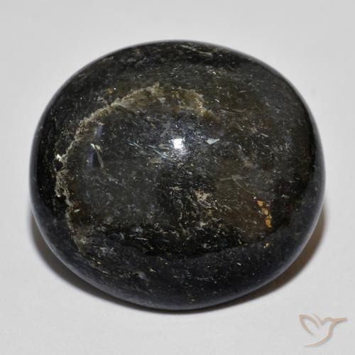 Nuummita preto natural 21,06ct, corte oval, opaco