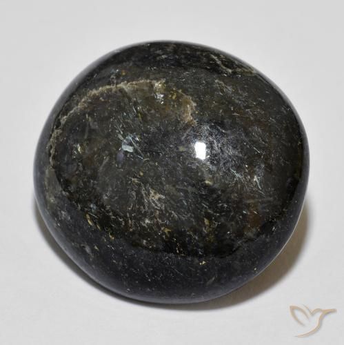 Nuummita preto natural 21,06ct, corte oval, opaco